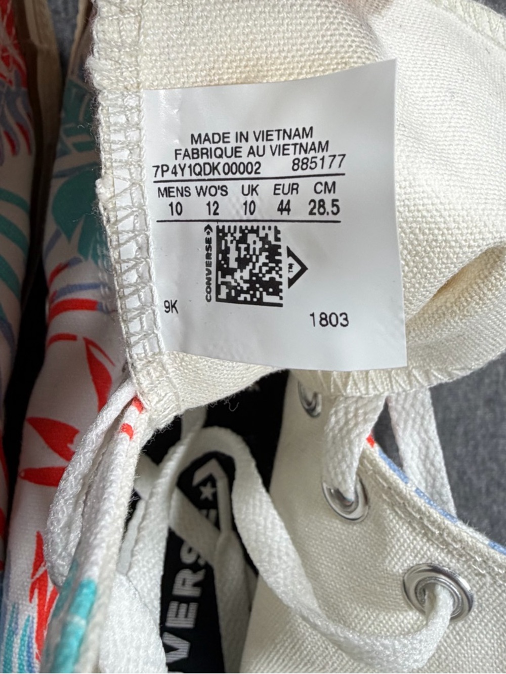 Converse All Star Chuck Taylor High Top Sneakers Tropical Print Mens Size 10 - Picture 8 of 10